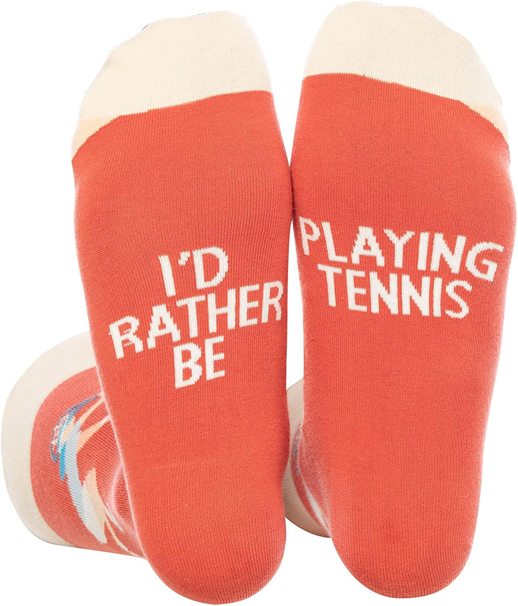 I'd Rather Be Playing Tennis Funny Novelty Socks