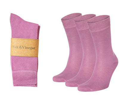 Salt & Vinegar Mens & Womens Bamboo Socks, 3 Pack Dress Socks, Soft Comfy Natural, Seamless Toe, UK Size 4-7 & 7-11
