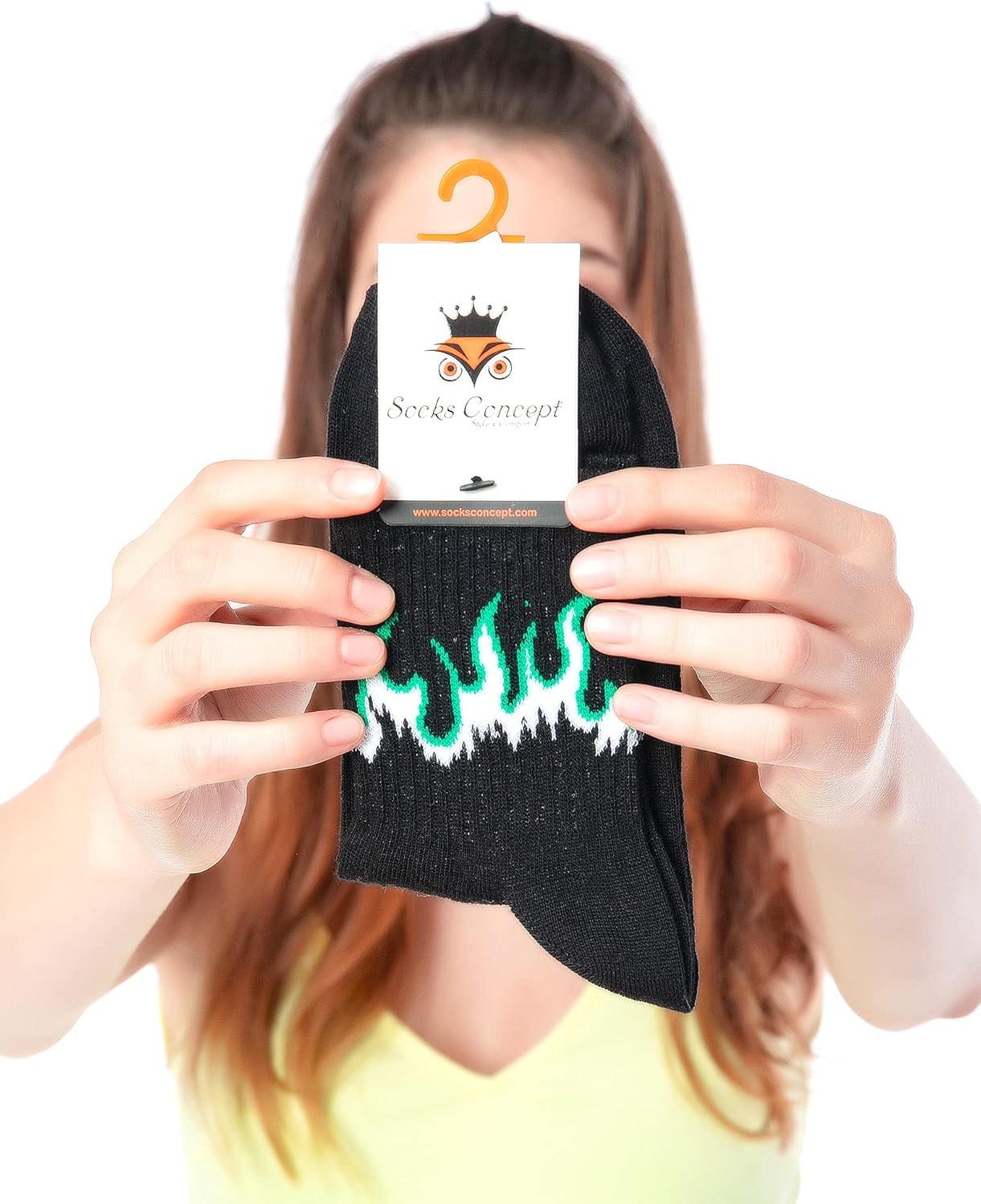 Green Flames Funky Socks