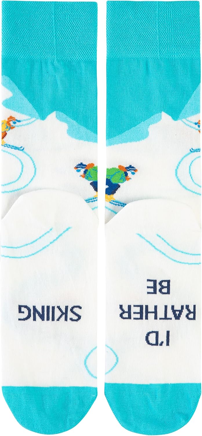 I'd Rather Be Skiing Hobby Funny Novelty Socks