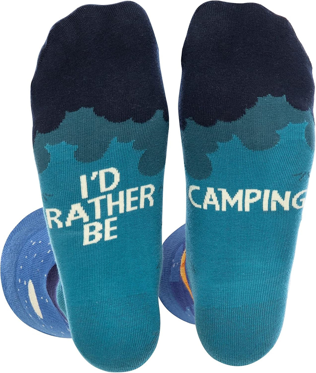 I'd Rather Be Camping Hobby Funny Novelty Socks