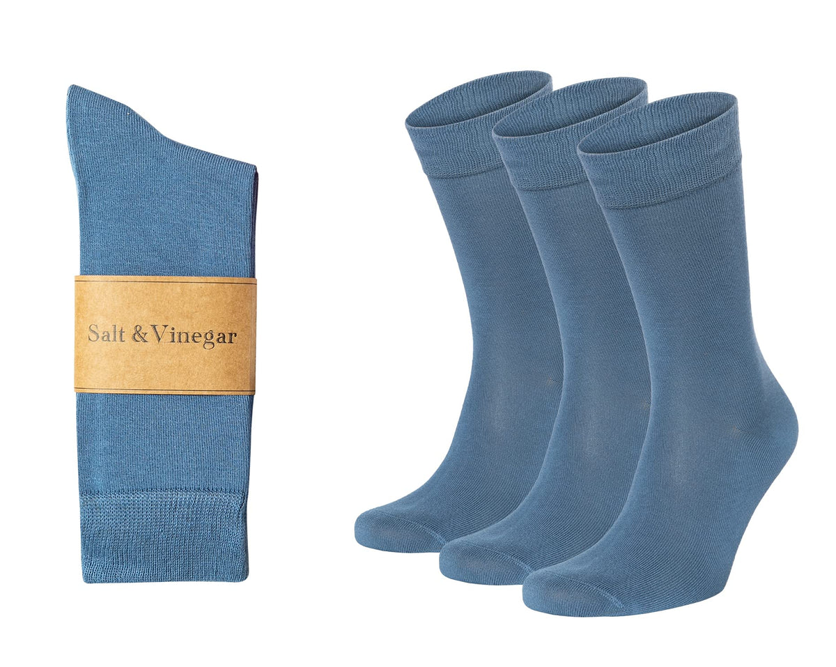 Salt & Vinegar Mens & Womens Bamboo Socks, 3 Pack Dress Socks, Soft Comfy Natural, Seamless Toe, UK Size 4-7 & 7-11