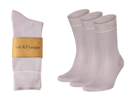 Salt & Vinegar Mens & Womens Bamboo Socks, 3 Pack Dress Socks, Soft Comfy Natural, Seamless Toe, UK Size 4-7 & 7-11