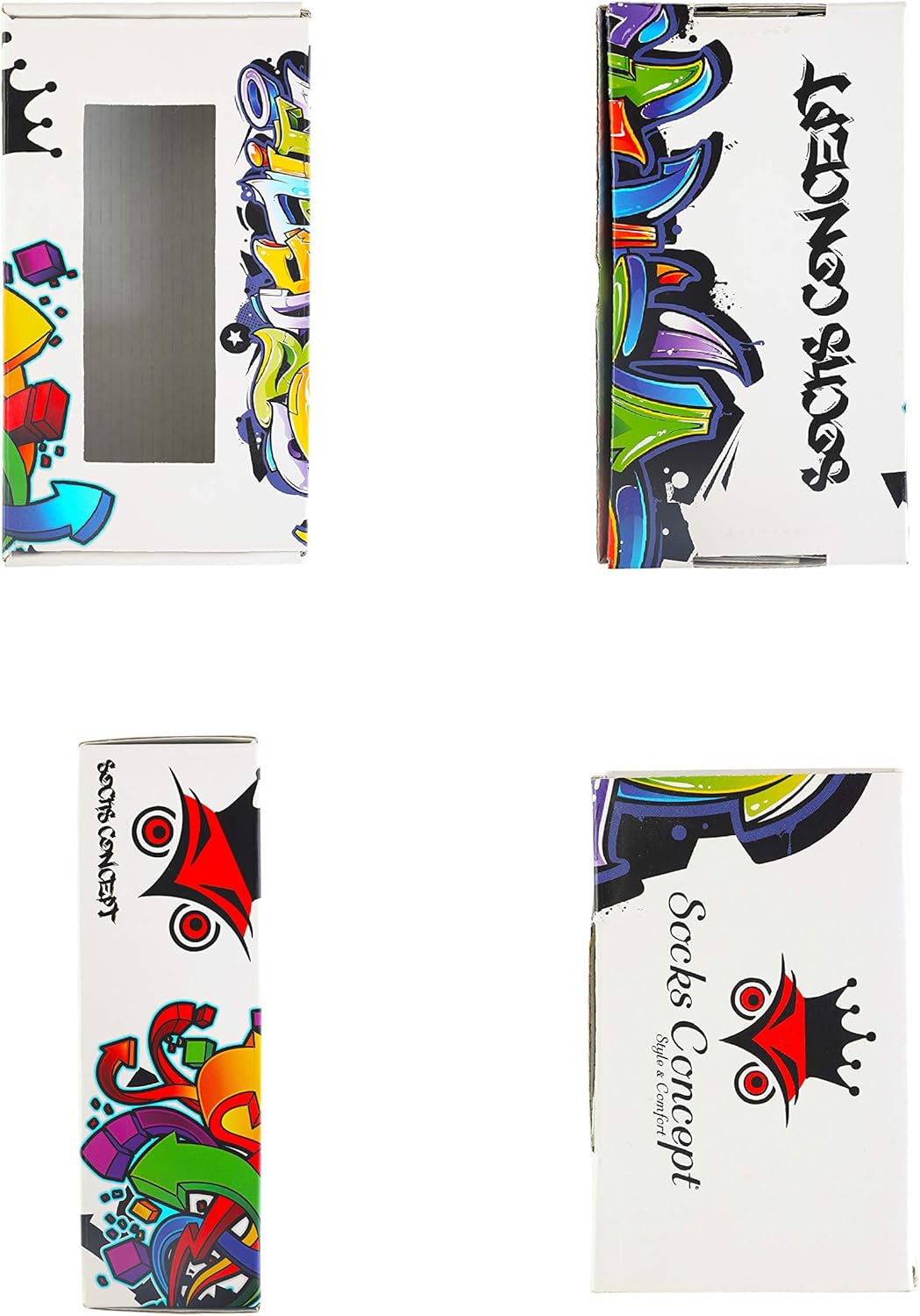 Funky Socks Set of 4 in Gift Box Mix Colour Novelty Socks