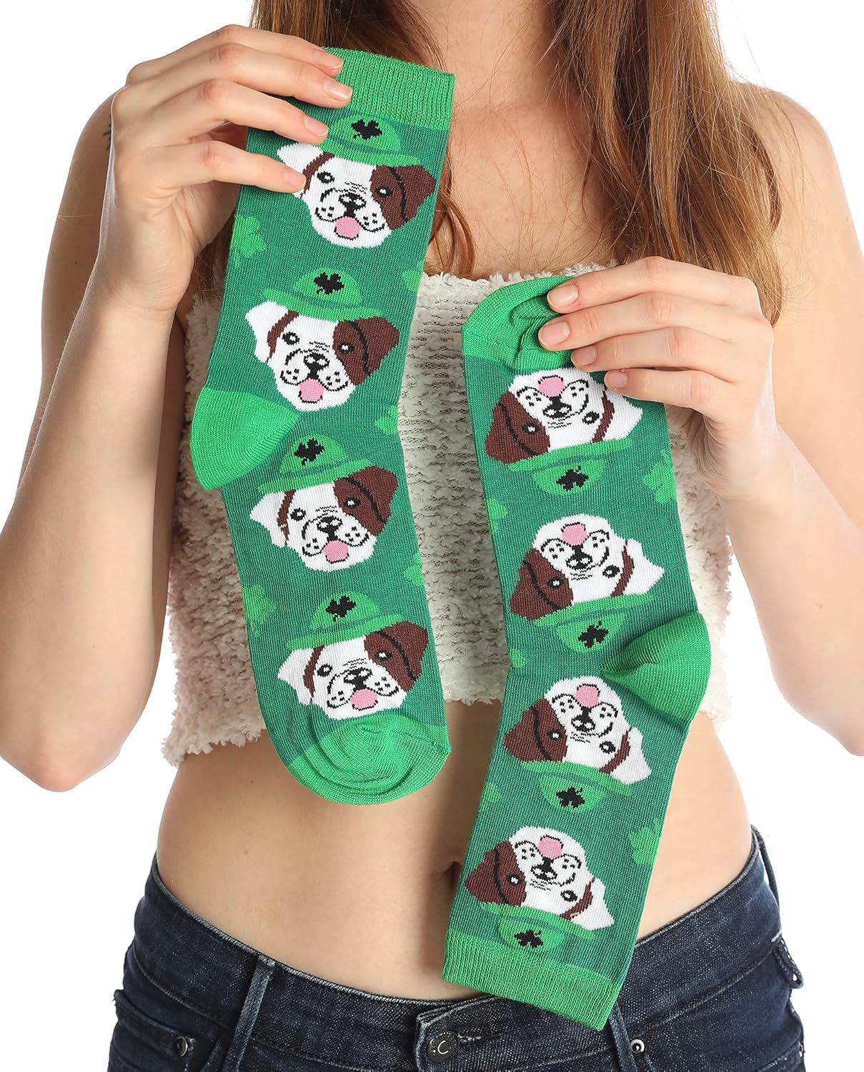 Dog with a Hat Funky Socks Cool Fun Novelty Socks