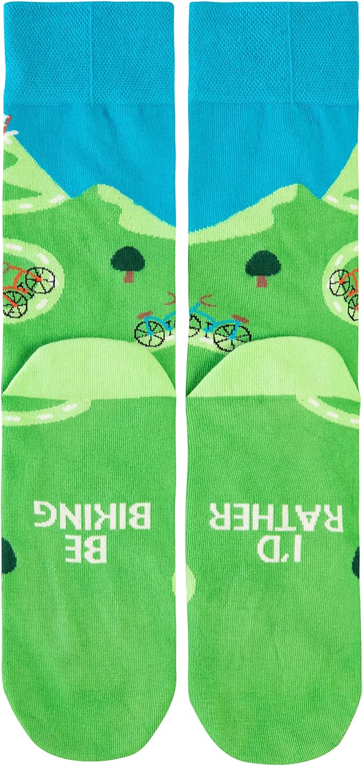I'd Rather Be Biking Hobby Funny Novelty Socks