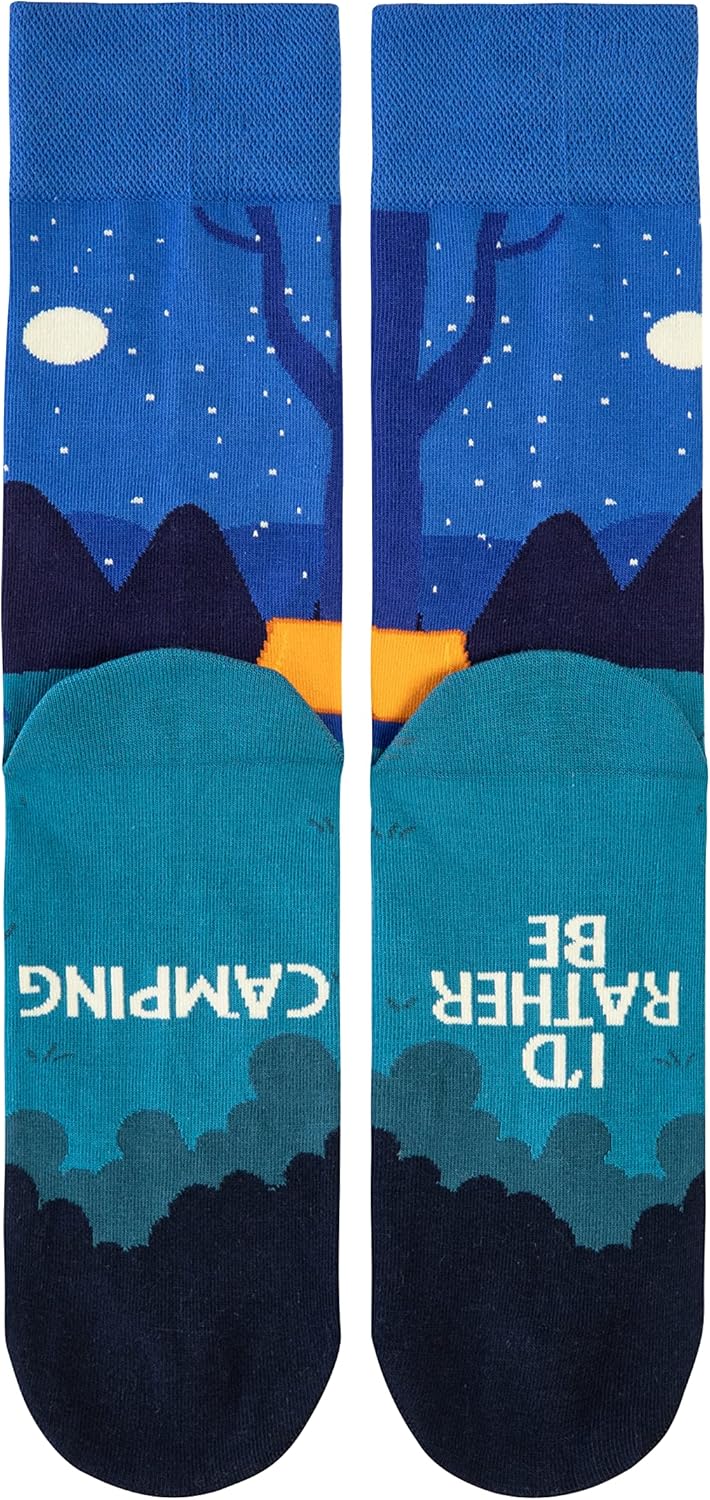 I'd Rather Be Camping Hobby Funny Novelty Socks