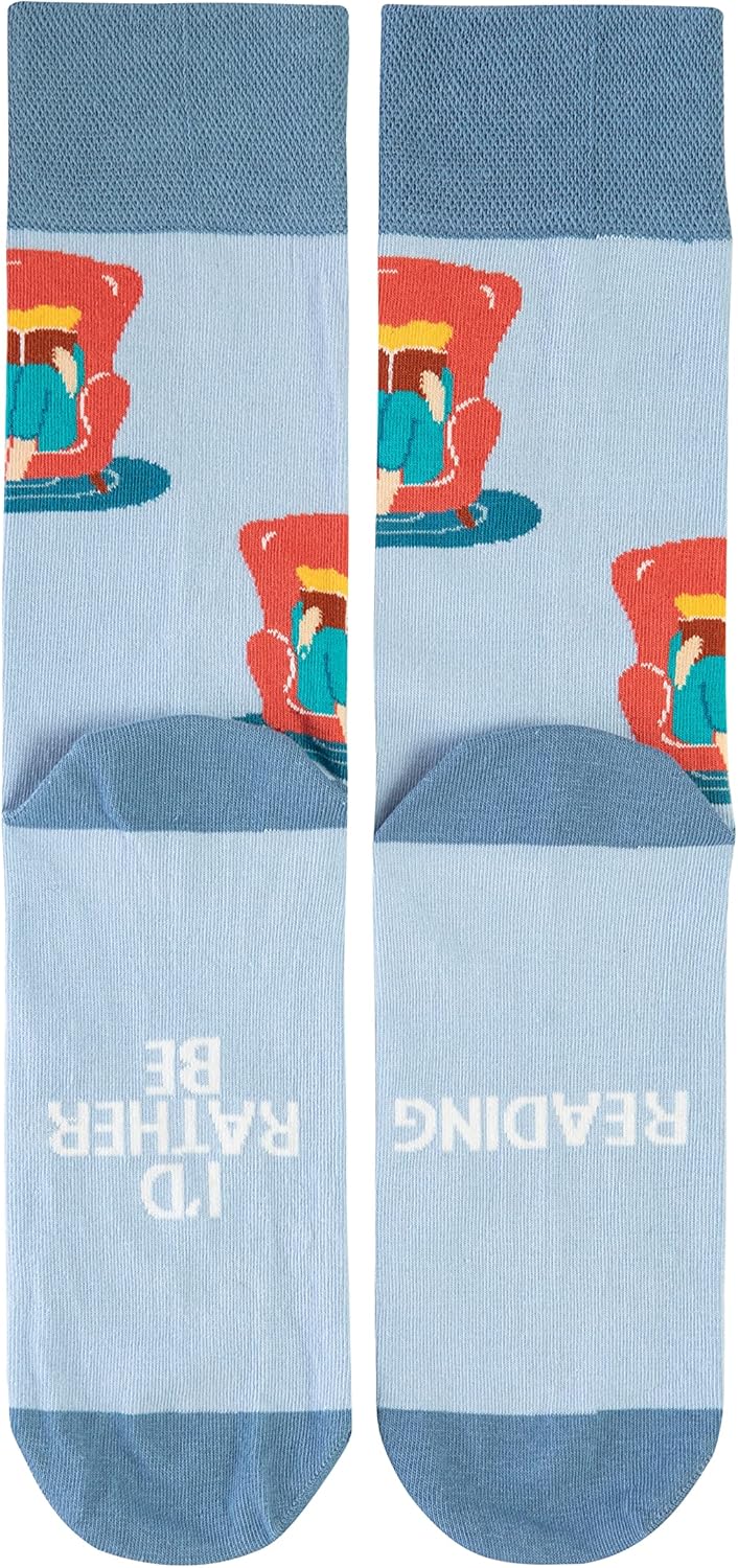 I'd Rather Be Book Lover Funny Novelty Socks