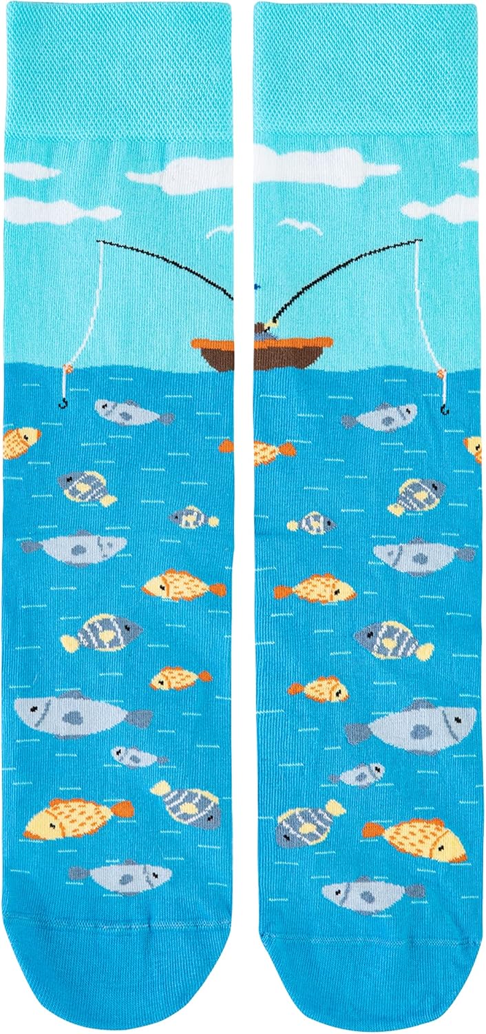 I'd Rather Be Fishing Hobby Funny Novelty Socks