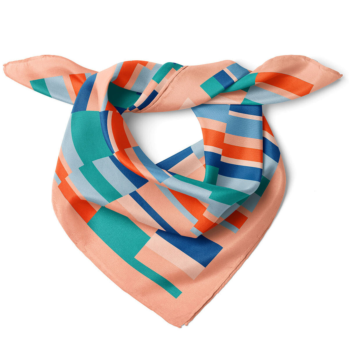 Geometric Pattern Satin Bandana Scarf |Multicolour
