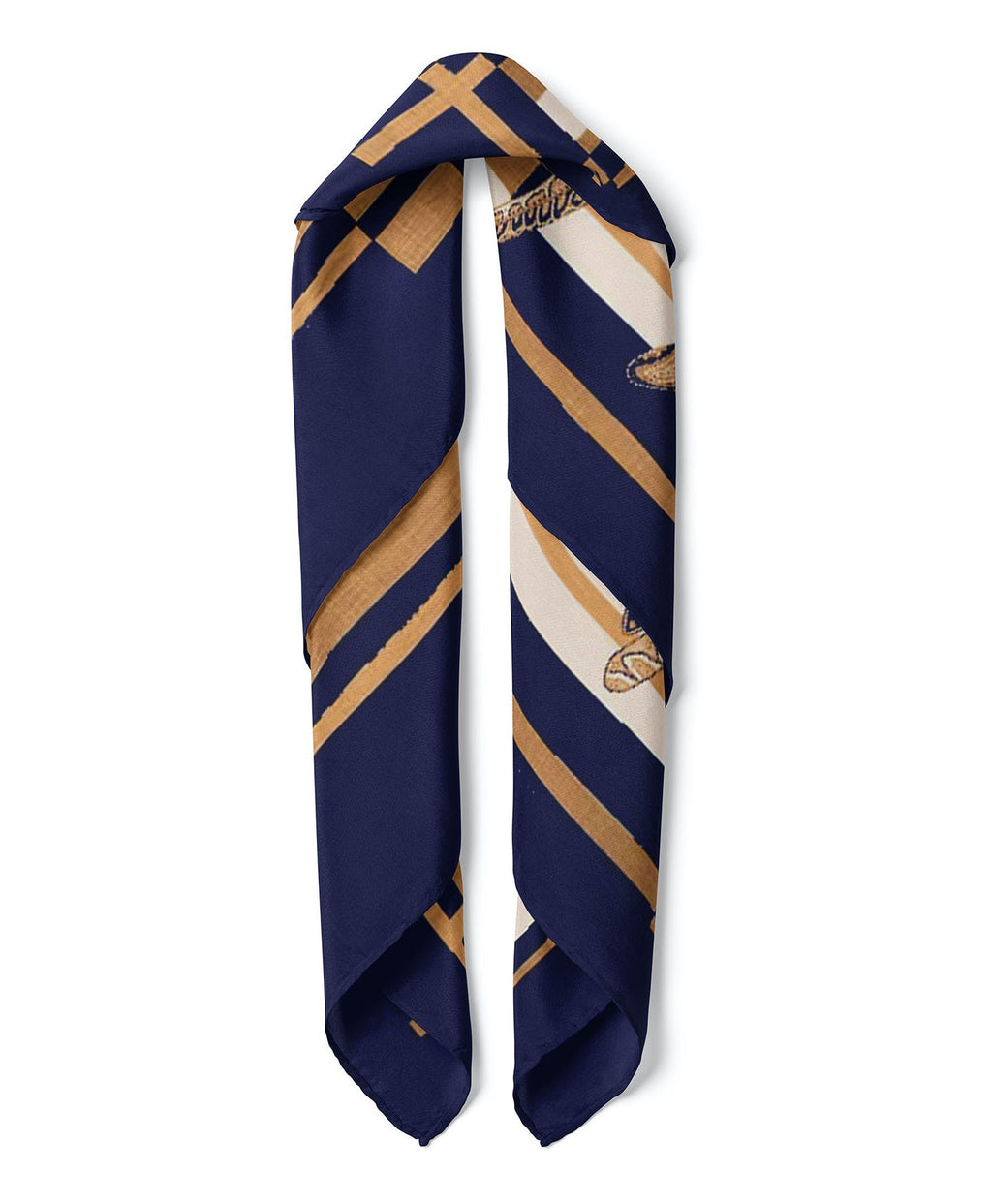 Pegasus Pattern Satin Bandana Scarf |Navy Blue