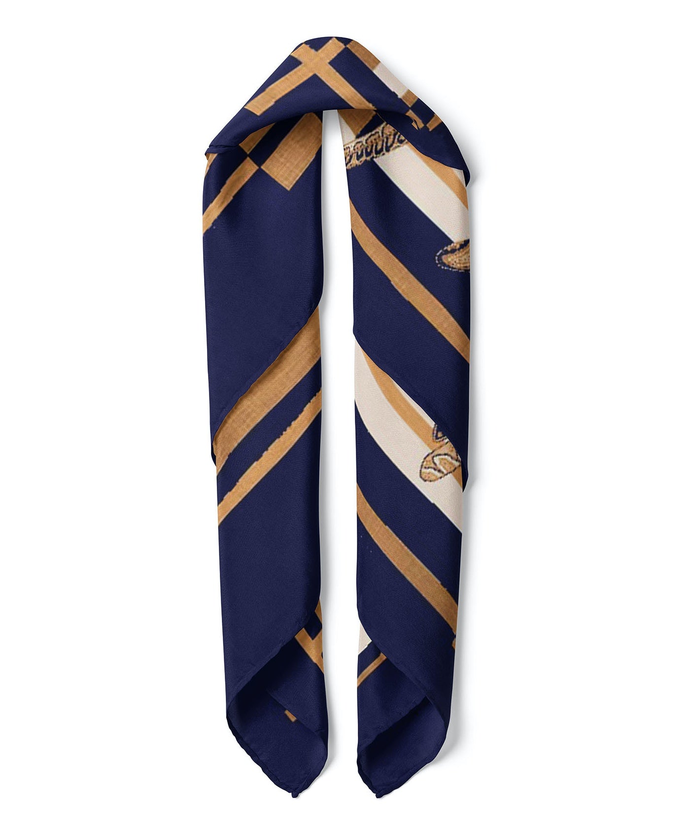 Pegasus Pattern Satin Bandana Scarf |Navy Blue