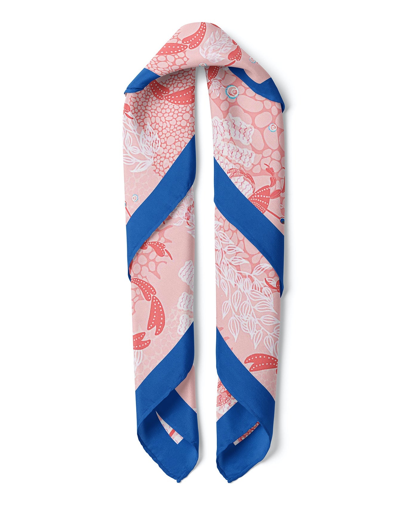 Crab Print Satin Bandana Scarf |Pink