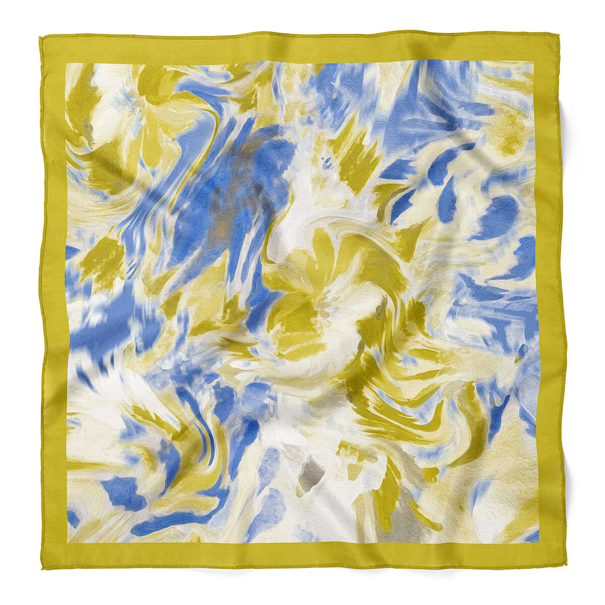 Watercolour Pattern Satin Bandana Scarf |Oil Green