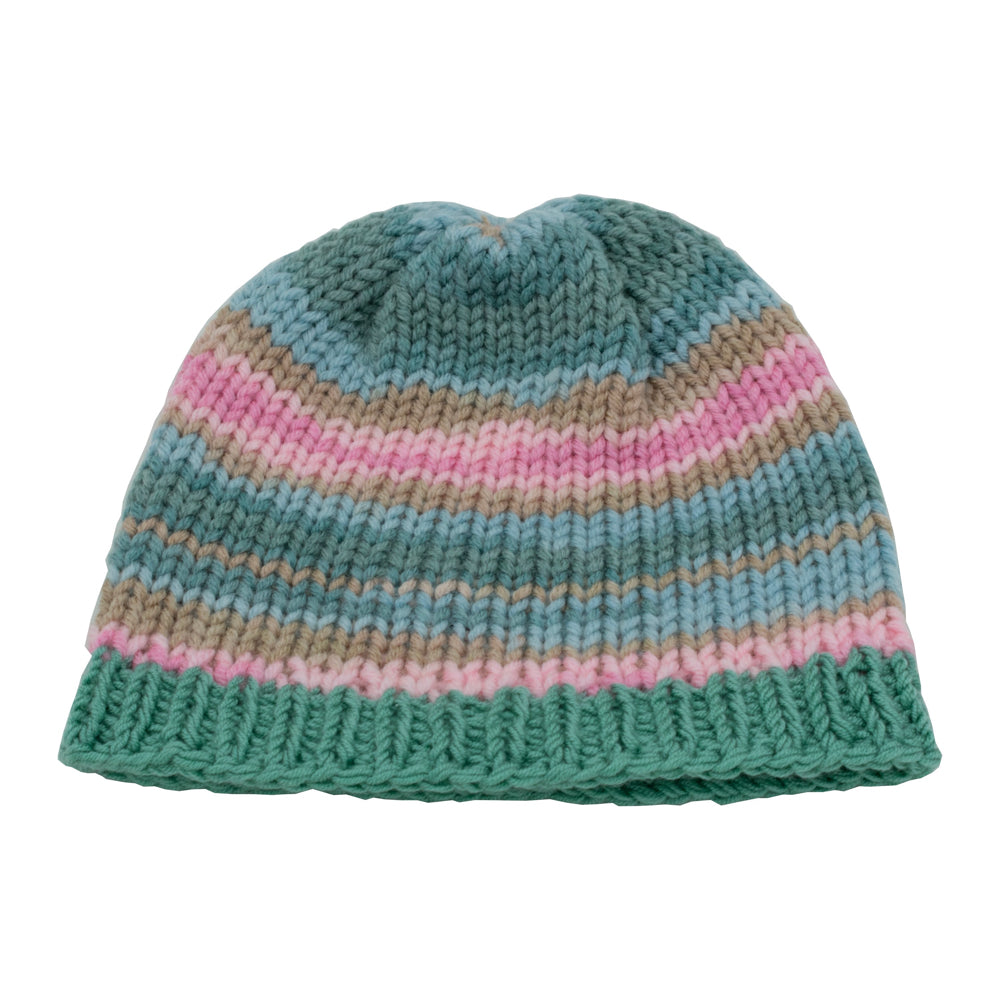 Chunky Beanie Winter Hat | Mint & Pink