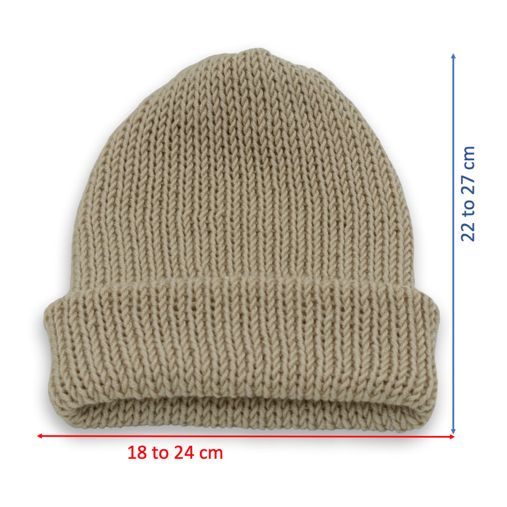 Kids Double-faced Beanie Hat | Beige