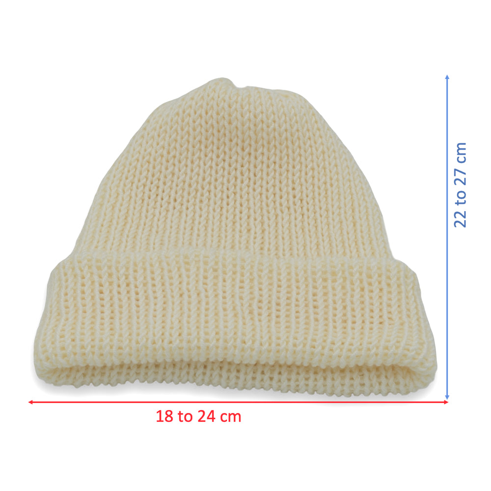 Kids Double-faced Beanie Hat | Cream