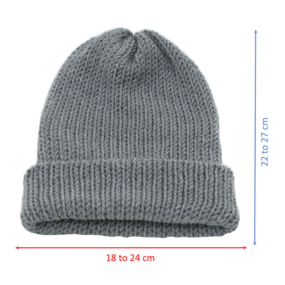 Kids Double-faced Beanie Hat | Grey
