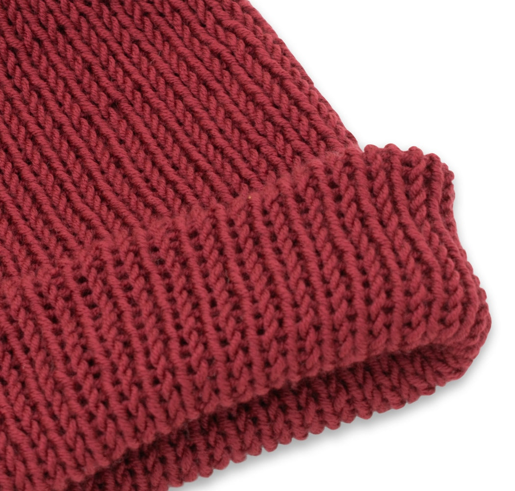 Kids Double-faced Beanie Hat | Burgundy