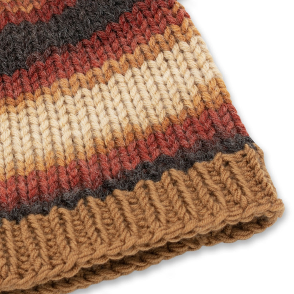Chunky Beanie Winter Hat | Brown & Beige