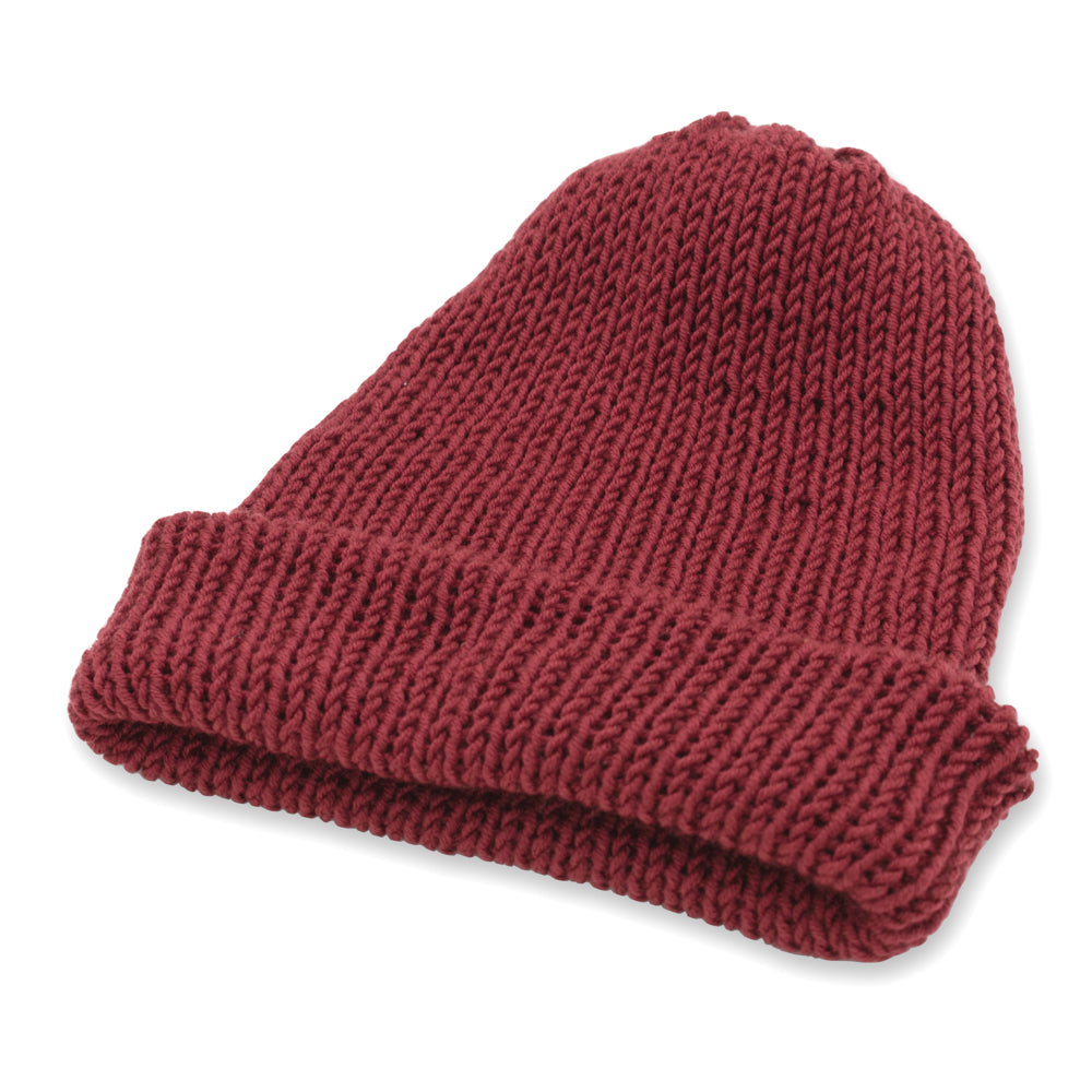 Kids Double-faced Beanie Hat | Burgundy