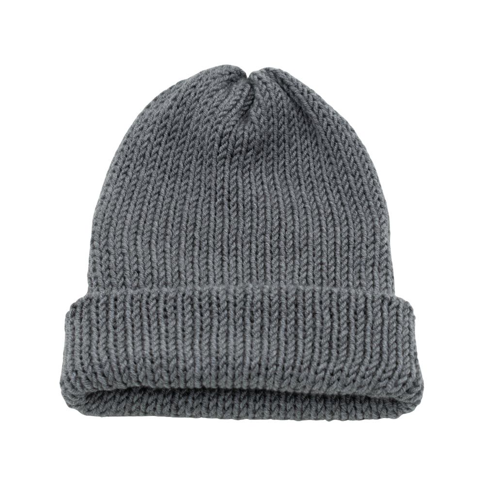 Reversible Hand-knit Beanie Hat - Unisex Style