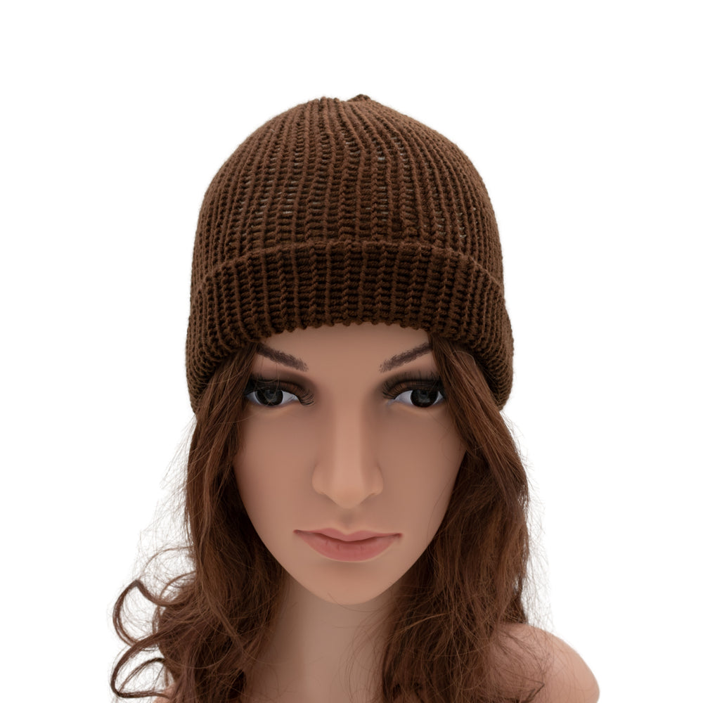 Reversible Hand-knit Beanie Hat - Unisex Style