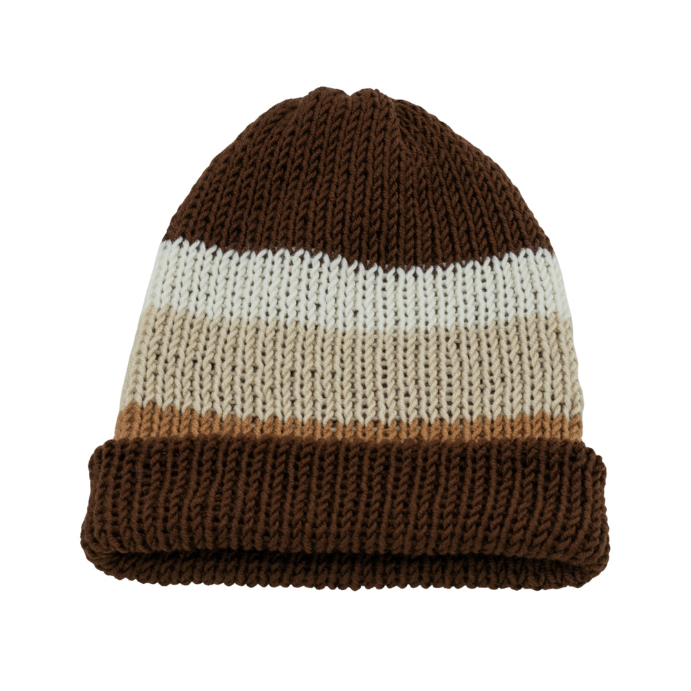 Reversible Hand-knit Beanie Hat - Unisex Style