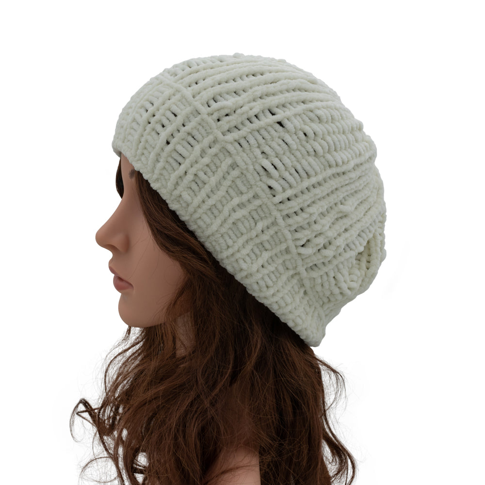 Velvety Soft Beanie Hat | Ecru