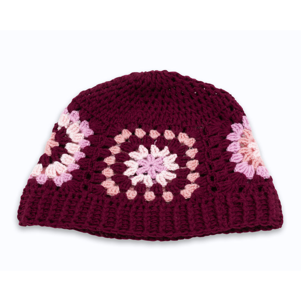 Granny Square Crochet Beanie Hat