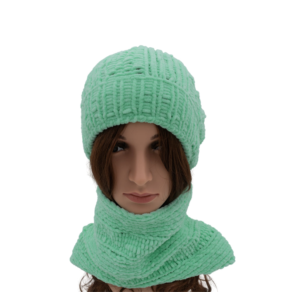 Velvety Soft Beanie & Neck Warmer Set | Pink