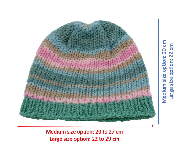 Chunky Beanie Winter Hat | Mint & Pink