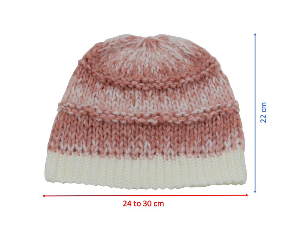 Slouchy Wool Beanie Winter Hat | Pink