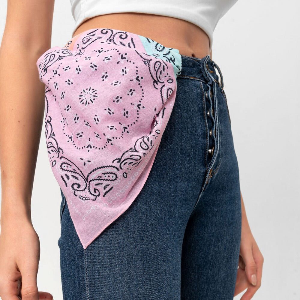 Paisley Pattern Cotton Bandana Scarf |Soft Colours