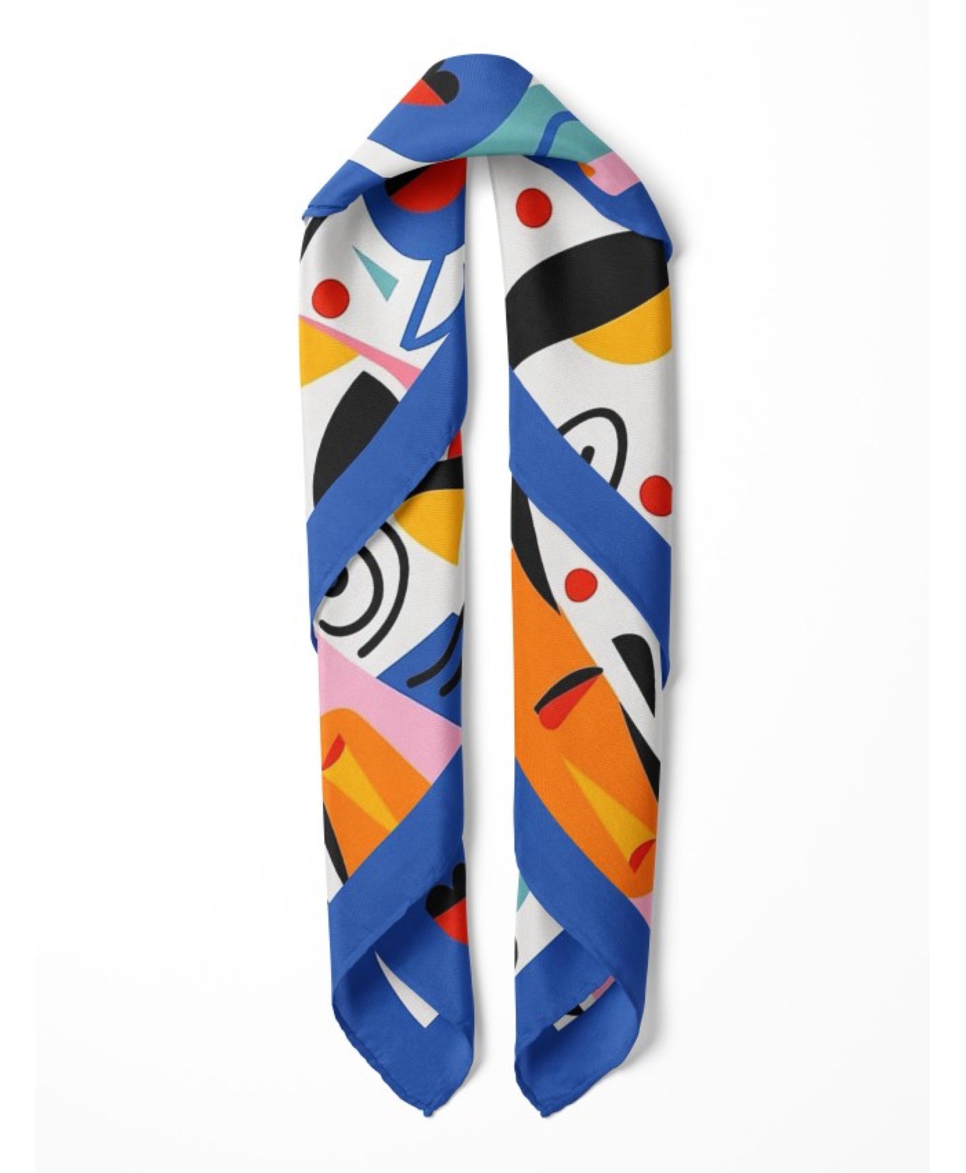 Modern Art Design Satin Bandana Scarf |Multicolour