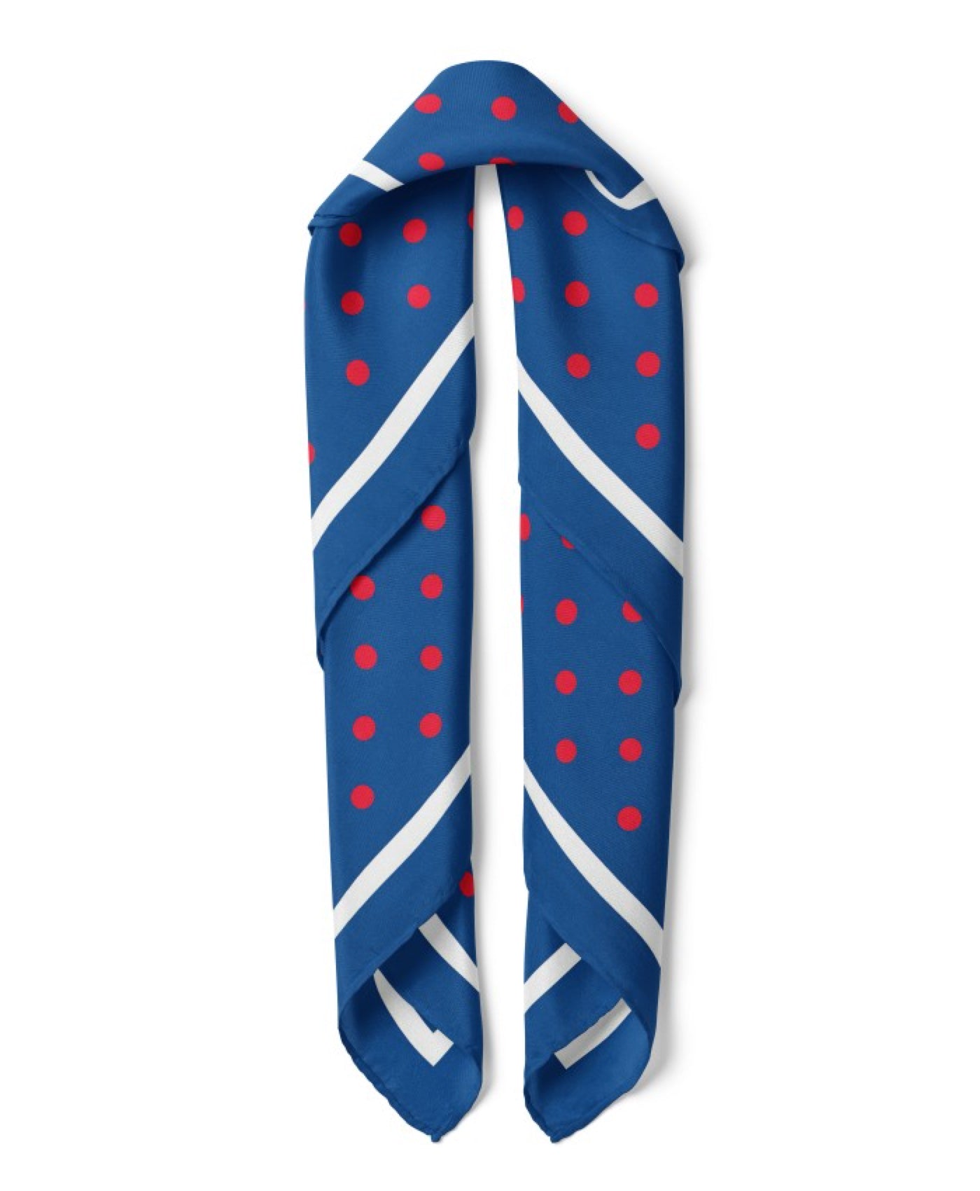 Polka Dot Print Satin Bandana Scarf |Navy Blue